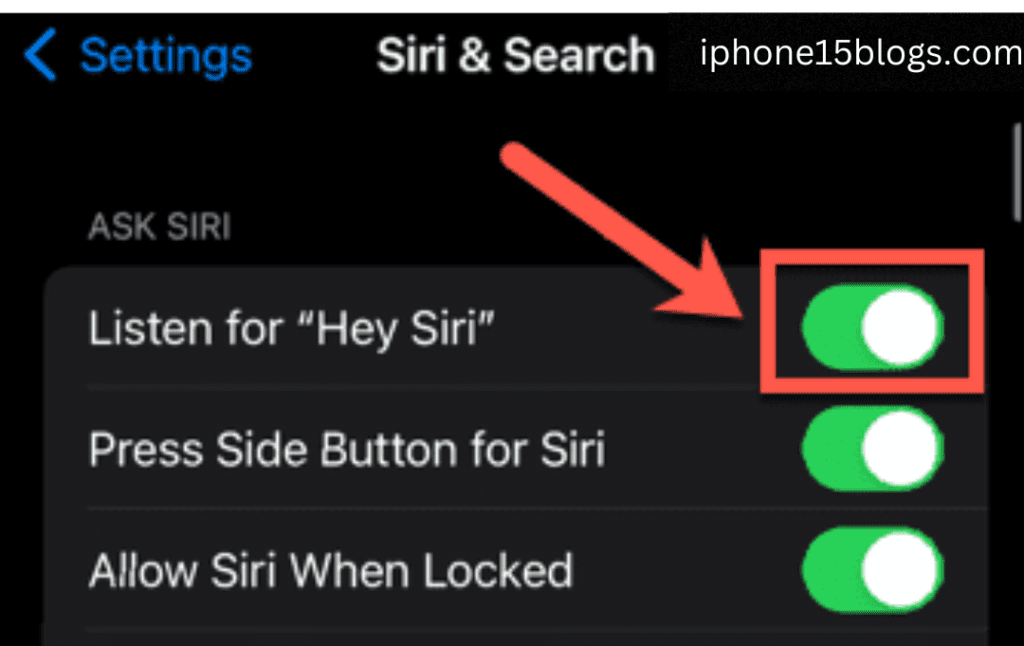 how to enable siri on iphone 15